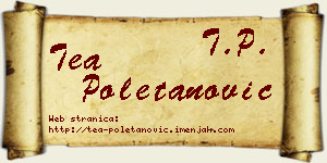 Tea Poletanović vizit kartica